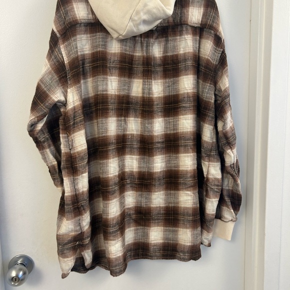 American Eagle Outfitters Brown Plaid Hoodie - Picture 3 of 5